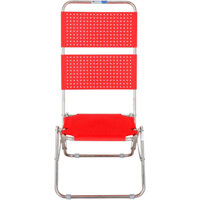 Ghế Xếp Nhựa Sườn Qui Phúc Inox Lưng Cao Đỏ