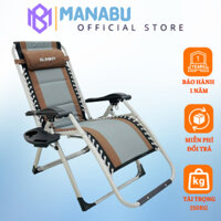 Ghế xếp thư giãn SUMIKA 139 - khóa kim loại, có khay đựng ly, lưới bọc nệm mát, tải trọng 300kg