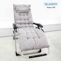 Ghế xếp thư giãn SUMIKA 179M - Tặng kèm nệm và khay đựng ly, khóa kim loại, tải trọng 300kg