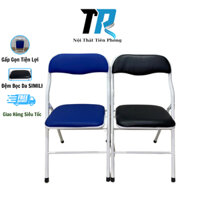 Ghế xếp văn phòng hội nghị hội trường, ghế học sinh giáo viên khung sắt , đệm bọc da - CD01