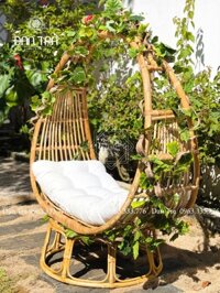 Ghế Xích Đu Mây Tình Yêu, Xích Đu Mây Kèm Chân Decor Phòng, Ghế Mây Treo Vintage, Bàn Ghế Mây Tre ĐAN TRÀ - Ghế Kèm Nệm