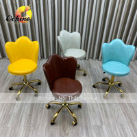 Ghế Xoay 360 Mẫu Sen Chân Bánh Xe Vàng Nhện Cao cấp (Hàng Có Sẵn)