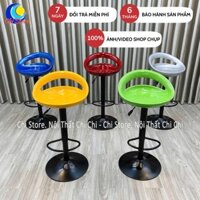 Ghế Xoay Bar Khoét Lỗ Nhựa Dày Dặn Tựa Lưng Thấp Ngồi Pha Chế Sức Bánh Kem Xoay 360 Độ Nâng Hạ 60-80cm