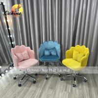 Ghế Xoay Học Sinh, Ghế Trang Điểm Mẫu Vương Miện Tặng Kèm Gối Nơ Xoay 360 Độ Và Nâng Cao Thấp Từ 40-55Cm (Hàng Có Sẵn)