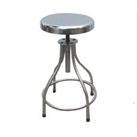 Ghế xoay inox 4 chân tăng giảm chiều cao, dùng cho phòng khám, phòng thí nghiệm, Spa