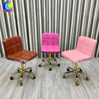 Ghế Xoay Không Tay Vịn Ngồi Live Bán Hàng Không Tay Chân Nhện Vàng Chống Han Rỉ, Ghế Ngồi Bàn Trang Điểm Nâng Hạ 45-60cm