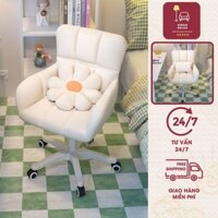 Ghế xoay Lucy Decor có tay vịn tựa lưng 53cm, Ghế xoay học sinh sinh viên đệm bọt biển lót vải nỉ êm hàng loại 1
