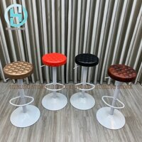 Ghế Xoay Quầy Bar, Ghế Trang Điểm, Ghế Chụp Hình Mẫu Tròn Tổ Ong Chân Trắng Cao