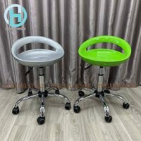 Ghế Xoay Spa, Ghế Quay Quầy Bar Mẫu Khoét Lỗ Chân Nhện Bạc Thấp