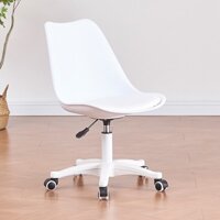 Ghế Xoay Tựa Lưng Nhựa Acrylic Có Đệm Simili Cao Cấp Chân Nhựa Xoay Nâng Hạ Làm Việc Trang Điểm