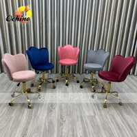 Ghế Xoay Văn Phòng Chân Bánh Xe Vàng Nhện Mẫu Sen Sang Trọng (Có Sẵn)
