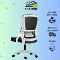 Ghế xoay văn phòng lưng lưới tay vịn gấp gọn thông minh, ghế làm việc ngả lưng 90-125 độ đệm cao su dày dặn êm ái