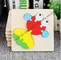 Ghép hình ít chi tiết khớp gỗ 3D đơn giản loại dày đẹp cho trẻ tập ghép - Hình con cá vàng