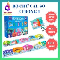 Ghép hình puzzle kèm học Số  bằng gỗ, giúp bé nhận biết số, đếm học  lượng và từ tiếng anh, rèn luyện tư duy-Leicashop