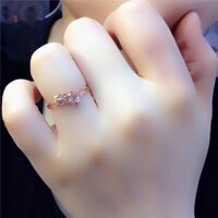 Ghg [Thiết kế trực tiếp] Bà Trang Sức Pure Russia 585 Phong Cách Mới Nữ 18k Vàng Nhiều Màu Sắc Bướm Sống Nhẫn Thời Trang Hoa Hồng Vàng Nhẫn