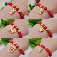 Ghgh [3428 Lần Mua Lại] Vòng Tay Thần Hộ Mệnh Cung Hoàng Đạo Nam Nữ Phong Cách Cùng Khỉ Mặt Dây Chuyền Vòng Tay Hạt Pha Lê Đỏ Quà Tặng Năm