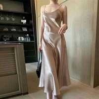 [Ghgl] s-4xl14 Kích Thước Lớn Cao Cấp Màu Trơn Bộ Đồ Ngủ Nữ Ánh Sáng Gợi Cảm Sang Trọng Giảm Tuổi Acetate Giả Satin Đầm Dài Satin Sling Dress Royal Sister Quần Áo Nữ