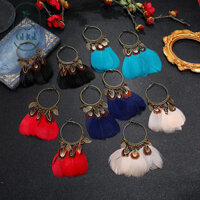 Ghgl❤️Seaside Retro Phong Cách Kỳ Nghỉ Bohemian Lông Bông Tai Nữ Tính Khí Cá Tính Thời Trang Tua Rua Tất Cả Trận Đấu Bông Tai Bông Tai