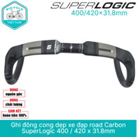 Ghi Đông Carbon Cong Dẹp Xe Đạp Road SuperLogic 400 / 420 x 31.8mm
