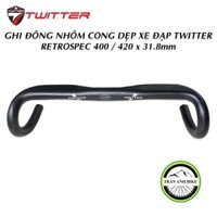 Ghi đông cong dẹp xe đạp road nhôm TWITTER RETROSPEC 400 / 420 x 31.8mm
