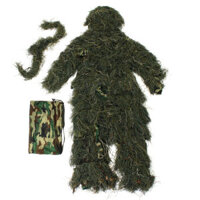 Ghillie Suit Camo 3D Woodland Camouflage Forest Hunting Hide Camping Clothing 5Pcs Bag
