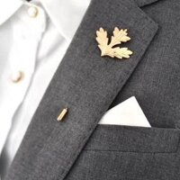 Ghim cài áo - Phụ kiện cài áo vest Lapel pin, Ghim lá phong - tặng kèm hộp Full box - Tiennguyen - 2 vàng cổ