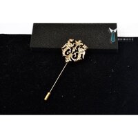 Ghim cài áo - Phụ kiện cài áo vest Lapel pin, ghim kim loại - tặng kèm hộp Full box - Tiennguyen - Sư tử anh bạc