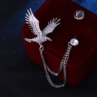 Ghim Cài Áo Vest Hình Đại Bàng Có Dây QT1324 - Bạc
