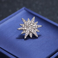 Ghim Cài Áo Vest Hình Ngôi Sao 12 Cánh QT1006 - Bạc