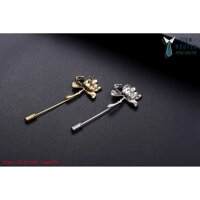 Ghim cài áo vest, Phụ kiện cài áo chú rể nhiều mẫu - Tien Nguyen - Bông sen,Vàng