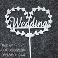 Ghim trang trí bánh kem chữ Wedding số 2