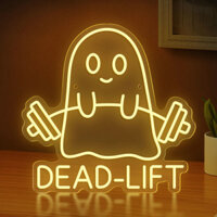 Ghost lifts barbell DEAD USB Neon Sign, Đèn LED Neon Giáng sinh để trang trí tường, Đèn Neon Acrylic Giáng sinh Dấu hiệu đèn Neon cho trẻ em Thanh thiếu niên Trang trí phòng ngủ