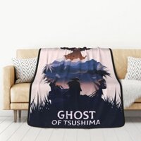 Ghost Of Tsushima 127 * 152cm Chăn Hai Mặt Chăn Ga Gối Flannel Chăn Lông Cừu Fuzz Thoải Mái Cho Giường Sofa Trẻ Em Và Người Lớn