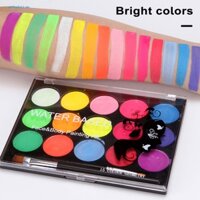 Gi — Bộ tranh vẽ cơ thể Pallet trang điểm cơ thể 15 màu Glow in the Dark Body Face Painting Kit Quick Dry High Pigmented Makeup Palette dành cho người mua Đông Nam Á