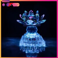 (GIÁ 1 CÁI) Đèn pha lê hoa sen nguyên khối, trưng bàn thờ, trang trí tủ thờ phật, thờ quan âm PL43-V