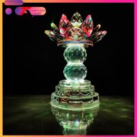 (GIÁ 1 CÁI) Đèn thờ pha lê hoa sen cầu 2 bi cao cấp đèn trang trí tủ thờ, thờ gia tiên, phật quan âm, cha mẹ, (PL43-2A)