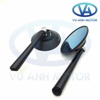 [Giá 1 cái màu đen] Gương tròn rizoma gắn xe máy xe điện nhôm CNC cao cấp, thể thao đường kính 9cm