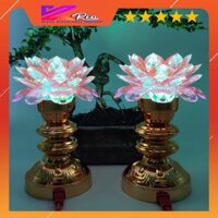 [Giá 1 cặp] Bộ đèn thờ cúng hoa sen đổi 7 màu chuyên dùng cho bàn thờ tổ tiên, ông bà, thờ phật, ông địa VÀ thần tài S3