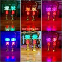 Giá 1 Cặp - Đèn Thờ Phật Hoa Sen LED 7 Màu-Tia Sáng Số 14
