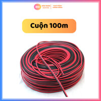 [Giá 1 cuộn] Cuộn 100m dây điện đôi đỏ đen 2x0.5mm - Chuyên dùng đi dây camera, bóng điện Led, đấu nối loa Treble nhỏ