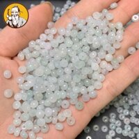 ((Giá 10 miếng) Chất liệu Miến Điện tự nhiên Một Hàng hóa Hạt kê Jadeite Đá Hạt sáp Đậu xanh Hạt rời Hạt bàn tính Phụ kiện vòng tay vòng tay 3,5 mm (PJ2117)