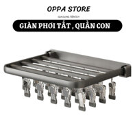 Giá 24 kẹp treo tất và đồ lót gắn tường khung kim loại chống gỉ gấp gọn ,móc phơi tất và đồ lót chắc chắn tiện lợi