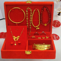 Giả Ba Vàng Bộ Trang Sức Cưới Giả Vàng Cô Dâu Vòng Cổ Cưới Giả Phần Cứng Trang Sức Cát Vàng Bộ Đính Hôn Vàng 25 / 1.11