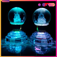 [Giá bán một cặp 2 cây đèn]  Cặp Đèn Sen Pha Lê Để Bàn Thờ Cao Cấp, Đèn Thờ Phật, Sáng Từ Đầu Đến Chân Đèn - Pha lê 15QA