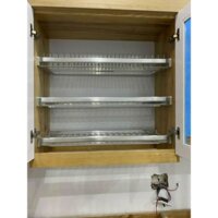 Giá bát cố định khung nhôm, giá bát  3 tầng inox 304  Boss