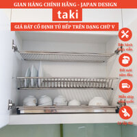 Giá Bát Cố Định TAKI Dạng Chữ V, Kệ Để Chén Tủ Bếp Trên - Bảo Hành INOX Vĩnh Viễn - Có Thợ Lắp