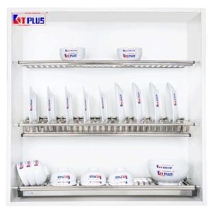 Giá bát đĩa cố định 3 tầng chữ V Kit Plus DK12A90