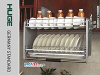 Gía bát đĩa di động nan dẹt inox 304 mạ mờ H-BD137D