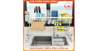 Giá bát Inox 304 đa năng đặt bồn rửa bát Lyncen LC-GBDN hàng xuất Nhật
