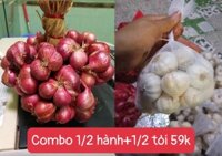 (giá bình ổn mùa dịch) combo 1/2kg tỏi+1/2 kg hành tím.